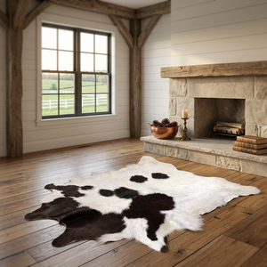 <b>Black</b> & White Calf Hide <b>Rug</b> - Product Image 1