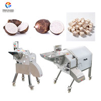 Commerciële groente snij- en dobbelmachine voor taro, yam, cassave en wortelgroenten, 800-1200kg/u, met motor