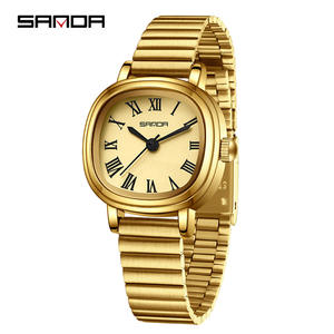 Montre à quartz pour femme SANDA 1137, élégante et tendance, or rose, minimaliste, chiffres romains, montre à quartz pour femme - Product Image 3