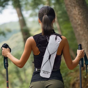Trekking Pole Storage <b>Bag</b> Outdoor Hiking Backpack Accessory Lightweight Portable Folding Mountaineering Gear Black White Solid - Product Image 1
