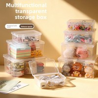 Boîte de rangement rectangulaire transparente en plastique anti-poussière pour articles divers, style minimaliste, idéale pour le bureau et la maison - Meilleure vente