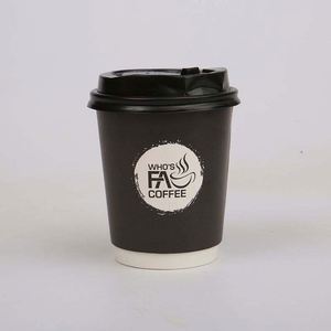 Gobelet en papier kraft à double paroi jetable personnalisé avec logo OEM, 8 oz, 10 oz, 12 oz, pour boissons chaudes, café, avec couvercles en plastique - Product Image 3
