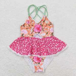 Traje de baño floral de una pieza para bebés niñas, ideal para el verano. - Product Image 5