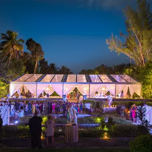 خيم زفاف كبيرة شفافة فاخرة للمناطق الخارجية لحفلات الزفاف والعروض والحفلات