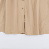Robes longues décontractées d'été pour femmes, couleur kaki, col rabattu, boutonnées, avec ceinture, manches courtes, style tendance