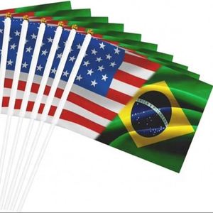 ขายส่งธงพลาสติกสองด้านแบบมีด้ามจับราคาถูกจากโรงงานโดยตรง ธงโบกมือสำหรับโปรโมชั่นแคมเปญ - Product Image 1