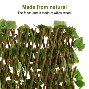 Tự Nhiên Trang Trí Nội Thất Có Thể mở rộng Nhân Tạo Liễu Hình Chữ Nhật Trellis Ngoài Trời Riêng Tư Màn Hình Mô Phỏng Lá Mạnh Mẽ Linh Hoạt Dễ Dàng - Product Image 3