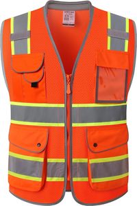 Gilet di sicurezza riflettente multi-tasca personalizzato giubbotto di sicurezza giubbotto di sicurezza giubbotto catarifrangente hi vis - Product Image 6