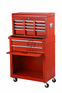 Coffre de rangement à roulettes, boîte de rangement pour garage, organiseur d'outils <span class=keywords><strong>avec</strong></span> 6 tiroirs coulissants à roulements à billes pour chantier de travaux lourds, rangement en acier - Product Image 3