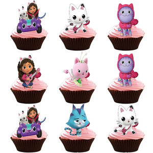 <span class=keywords><strong>D</strong></span>écoration de fête <span class=keywords><strong>d</strong></span>'anniversaire Gabby DoIIhouse Cats, ballons, vaisselle jetable, figurines de la maison de poupée Gabby, assiettes, serviettes de fête pour enfants - Product Image 2