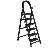 Échelle escamotable en acier de conception moderne pour hôpital, 3-4 marches, tabouret d'escalier, rouge, pliable, télescopique
