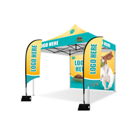 Tente pliable tout-en-un sans outils pour salon professionnel, imperméable, avec logo personnalisé imprimé sur le toit, installation en une seule personne, gazebo compact