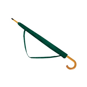 23 Inch 8 Ribs High Quality Auto Open J Hook Curved Handle Straight Bone <b>Umbrella</b> with Advertising for Custom Promotional - Product Image 4