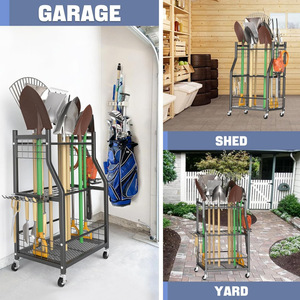 Gardening <b>tool</b> organizer; suitable for gardens, <b>tool</b> sheds, indoor and outdoor long-handled <b>tools</b>, and wheeled <b>cart</b> storage - Product Image 3