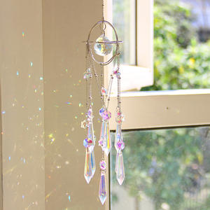 Carillon éolien de jardin Série Étoile Argentée Planète Attrape-soleil en cristal Ornement suspendu Attrape-rêves arc-en-ciel - Product Image 4