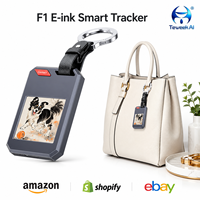 F1 E-Ink Smart Tag Bluetooth-Ortungsgerät NFC-Eigentümerprofil IP65 Wasserdichter Wiederaufladbarer Finder für Koffer, Schlüssel, Haustierhalsband