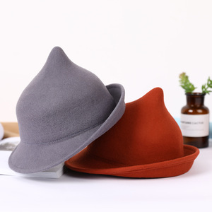 Sombrero de bruja moderno de lana Halloween invierno grueso cálido elegante gorra para accesorios de disfraz de fiesta de Navidad - Product Image 3