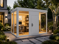 Kiosque d'angle modulaire élégant en aluminium étanche, maison préfabriquée, stand de hot-dogs gourmet, bar à snacks extérieur préfabriqué, cabine mobile