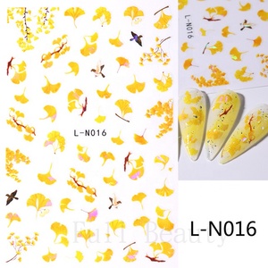 Pegatinas para Uñas con Diseño de <span class=keywords><strong>Hojas</strong></span> de Ginkgo, Calcomanías Otoñales, Decoración de Uñas con <span class=keywords><strong>Hojas</strong></span> de Arce, Adhesivo para Manicura DIY - Product Image 2