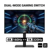 Moniteur de jeu double mode 27 pouces en gros, 3840x2160 4K 160Hz à 1K 320Hz, écran IPS rapide HDR 400, affichages Esports 2.1 DP