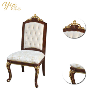 Yips LD-2004-1863 European Series Solidwood Classical Side <strong>Chair</strong> for <strong>Dining</strong> Hand <strong>Painted</strong> Veneer Pattern Carving Detail - Product Image 4
