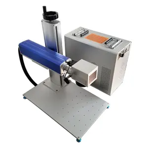 Factory use 30w/50w fiber laser marking machine with rotary plate for Metal Engraving Logo Marking