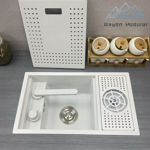 Wayon blanc bar évier petit évier Mini évier île Invisible petite taille évier café caché tasse dispositif de lavage - Product Image 2