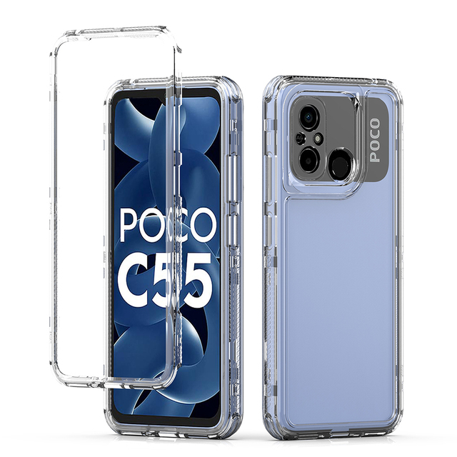 3 In1 Transparent Crystal Acrylic Clear Hard 360 Full Cover Protective Cell Phone Case for Xiaomi Poco F8 Ultra Pro