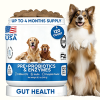 Booster de santé intestinale OEM pré-probiotiques et enzymes digestives pour chien à mastication douce 3 milliards d'UFC inuline poudre de citrouille