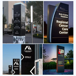 Alta qualità A4 rettangolare scatola a LED in piedi lungo la strada pubblicità pilone segno di qualità telaio in alluminio <span class=keywords><strong>Wayfinding</strong></span> pilastro lungo la strada - Product Image 3