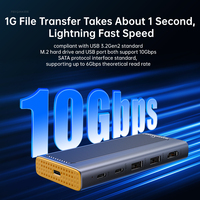 Hub USB C 6 en 1 avec sortie USB 10Gbps HDTV 4k 60Hz PD100W Adaptateur multi-ports Station d'accueil pour tablette portable