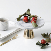 Support à gâteaux en cuivre, taille personnalisée, présentoir à desserts pour fête de mariage, en marbre blanc, pièces