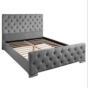 Cadre de <span class=keywords><strong>lit</strong></span> ottoman avec rangement et boutons diamantés, taille double 4 pieds 6 - Product Image 1