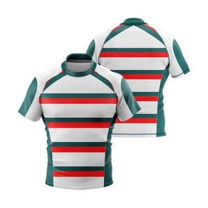Maillots de rugby 100% polyester respirants, sublimés, à séchage rapide, écologiques, impression personnalisée, manches courtes, haute qualité - Product Image 1