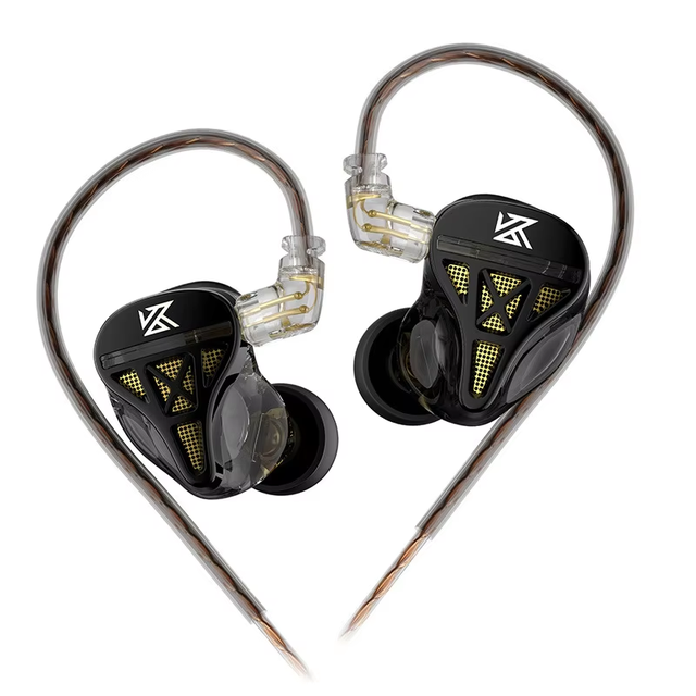 KZ-DQS Dynamic In-Ear Headphones Heavy Bass Gaming HiFi Sports Monitoring Music Live Streaming Earbuds 10-15 Hours Playtime