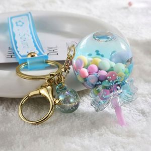 <b>Cute</b> Quicksand Liquid Motion Lollipop Keychain Snow Glitter Floating in Acrylic Pendant <b>Cute</b> <b>Keyring</b> - Product Image 3