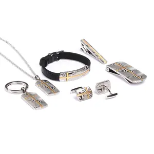 Super strong Damascus stainless steel jewelry pendant bracelet for men