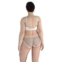 Set Bra & Celana Dalam Wanita Ukuran Besar Berbahan Renda Tanpa Kawat, Cup Lembut, Lingerie Cup Besar, Celana Dalam Transparan