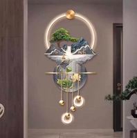 Peinture Murale de Luxe Scène d'Intérieur 3D Lumineuse LED en Métal et Acrylique, Dernier Cri, Très Demandée