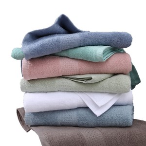 Pure Cotton Bath Towels Solid Color Thickened Machine Wash Home Use 70x140cm <b>Square</b> 34x34cm Hand Towel <b>Set</b> - Product Image 4