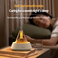 Diffuseur d'humidité volcanique à ultrasons, aromathérapie, lumière nocturne 7 couleurs, humidificateur d'air à effet flamme