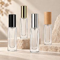 Botol Semprot Parfum Kaca Persegi Bening 10ml, Atomizer Sampel Portabel untuk Kemasan Parfum