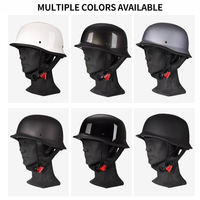 Casque de moto demi-coque de style rétro allemand certifié DOT en ABS, adapté à toutes les saisons