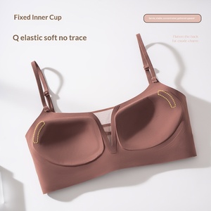 Sujetador de uso diario Shantou Gu Rao para mujer, sin aros, con espalda cruzada, copa fija, sin costuras, de nailon, para pechos pequeños - Product Image 3