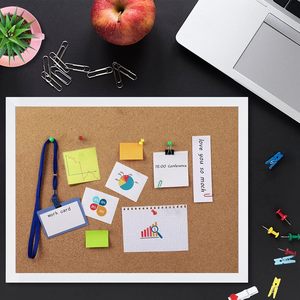 Gỗ nút chai bảng thông báo với hình chữ nhật khung màu trắng treo dấu Pin cho văn phòng nhà bảng tin hoặc tầm nhìn Bảng trang trí - Product Image 3