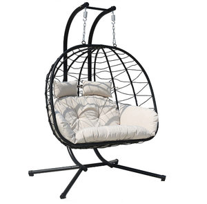 Usine En Gros Pliable Jardin Patio Oeuf Balançoire Chaise Double <span class=keywords><strong>Siège</strong></span> <span class=keywords><strong>Suspendu</strong></span> Chaise Hamacs - Product Image 2
