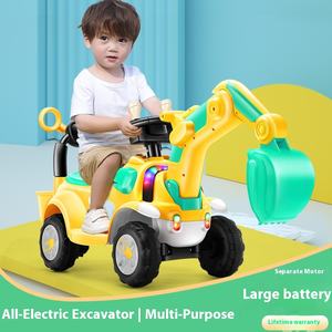 Escavadeira Unisex das crianças Ride-On Escavadeira Elétrica Retroescavadeira Lama Digger Toy <span class=keywords><strong>Car</strong></span> 2 a 4 Anos ABS Plástico Alimentado Por Bateria - Product Image 5