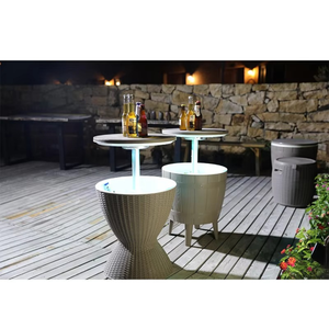 โต๊ะเก็บความเย็นพลาสติกสำหรับกลางแจ้ง ทนทานทุกสภาพอากาศ พร้อมช่องแช่เบียร์และไวน์ เหมาะสำหรับลานบ้าน ปิกนิก ชายหาด งานปาร์ตี้ริมสระน้ำ ห้องนั่งเล่น - Product Image 5