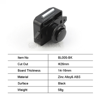 Serrure à bouton-poussoir sans clé Ilooklock Mini pour caravane, camping-car, armoires, alliage de zinc plaqué noir, grade 3 ANSI, facile à utiliser