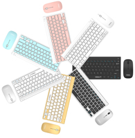 Hot Selling Ergonomic Wireless Mini USB Keyboard Rubber Keycaps Waterproof 78 Keys Multimedia Function Keys Office Noiseless PC